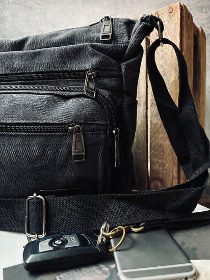 Crossbody Kanvas Sort unisex - VIAMAJA.DK