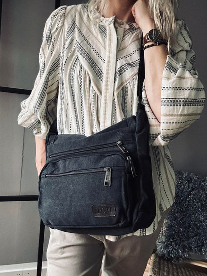 Crossbody Kanvas Sort unisex - VIAMAJA.DK