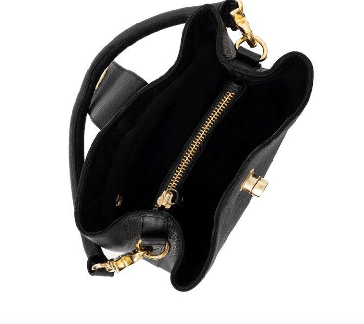 Crossbody Lux Big – Black / gold - VIAMAJA.DK