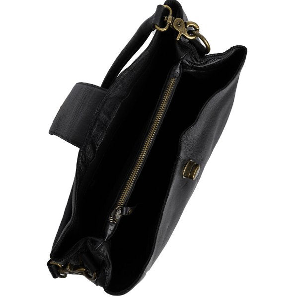 Crossbody Lux Big black / messing - VIAMAJA.DK