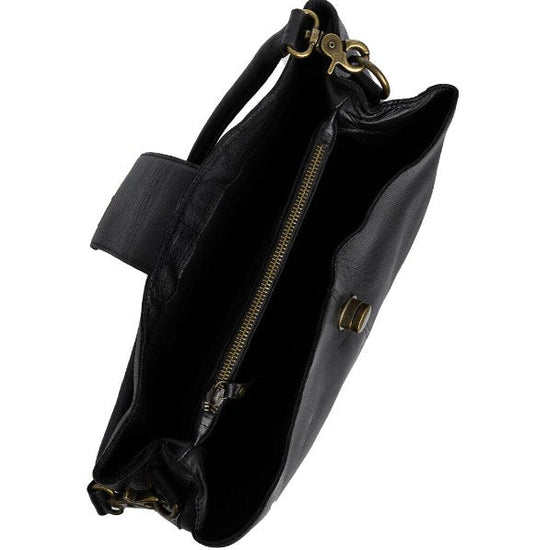 Crossbody Lux Big black / messing - VIAMAJA.DK