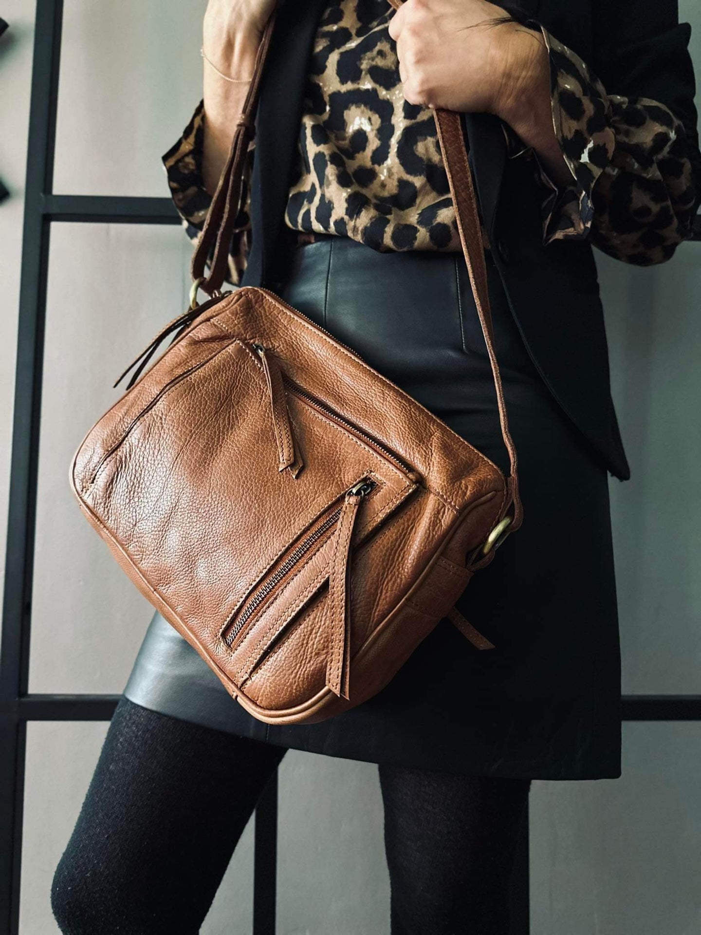 Crossbody Raw Boheme Big – Cognac - VIAMAJA.DK