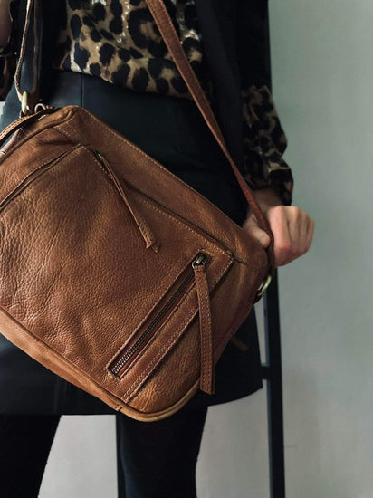 Crossbody Raw Boheme Big – Cognac - VIAMAJA.DK