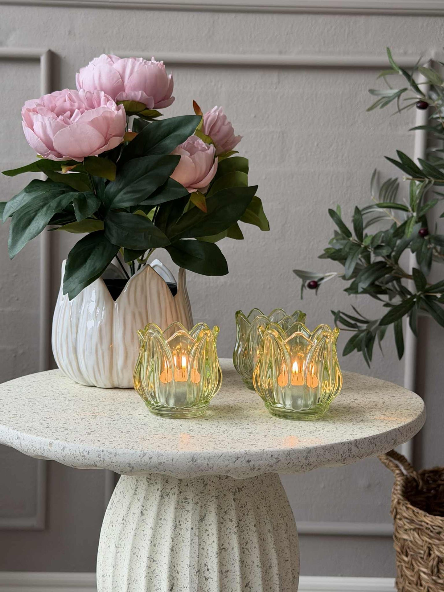 Lysestaker Tulipan 3stk. - Grønn