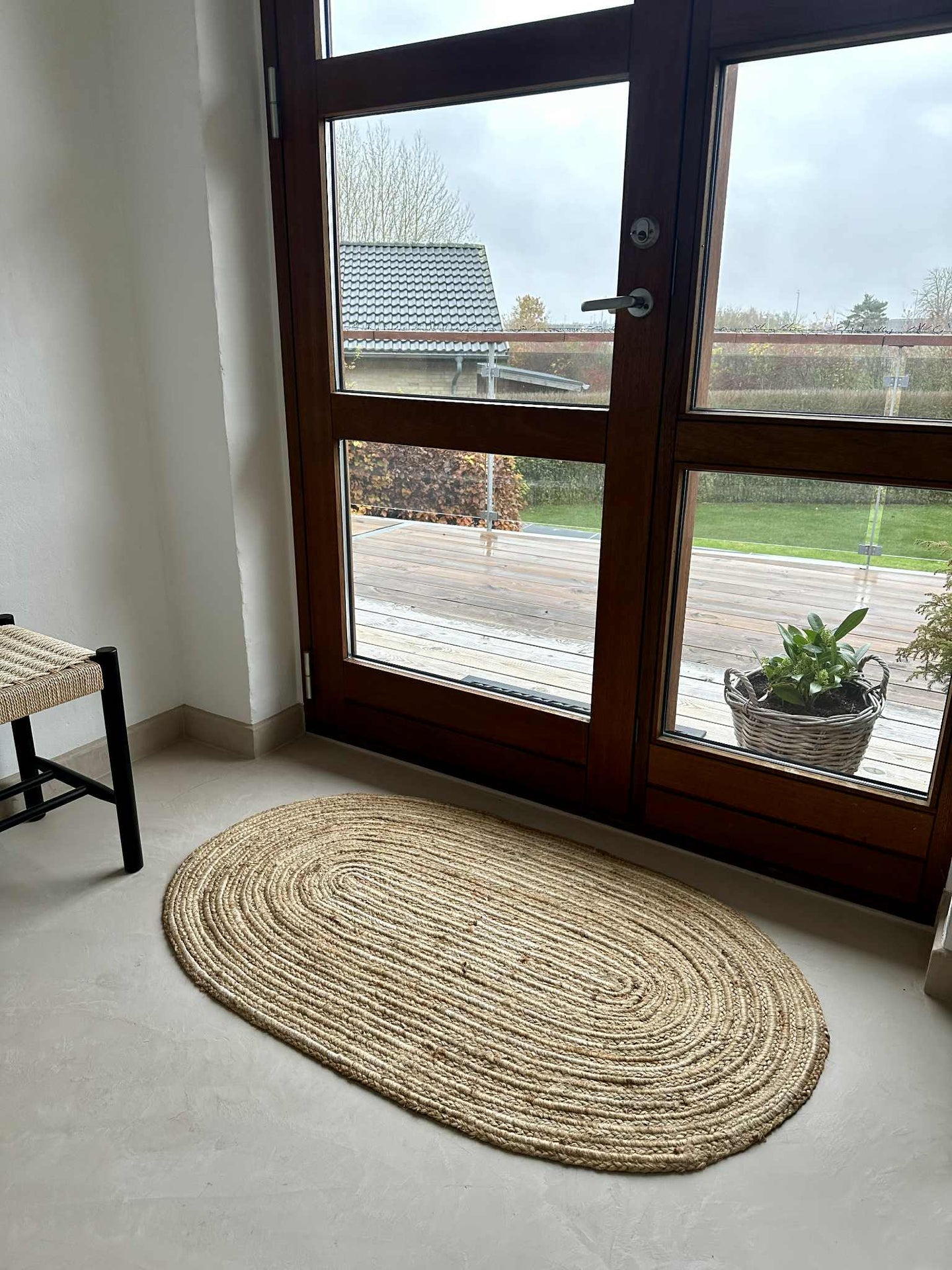Juteteppe i flett - Oval