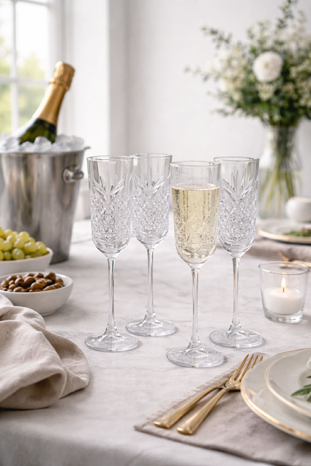 Champagneglass - 4 stk