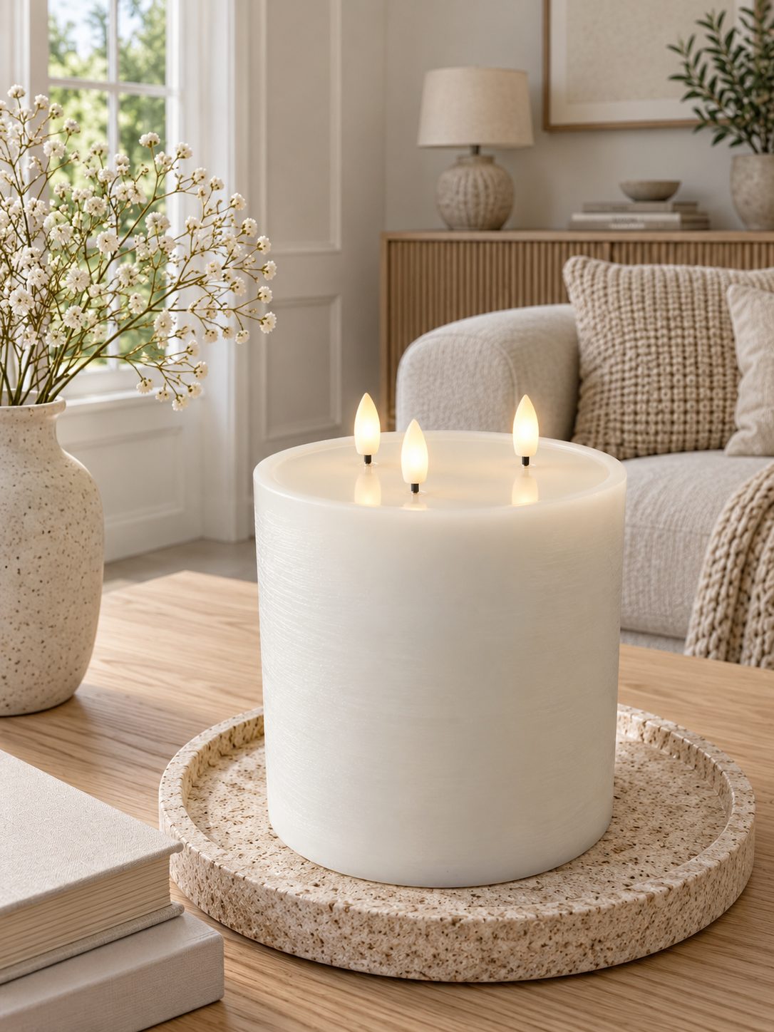 LED bloklys med 3 veker - Whisper white