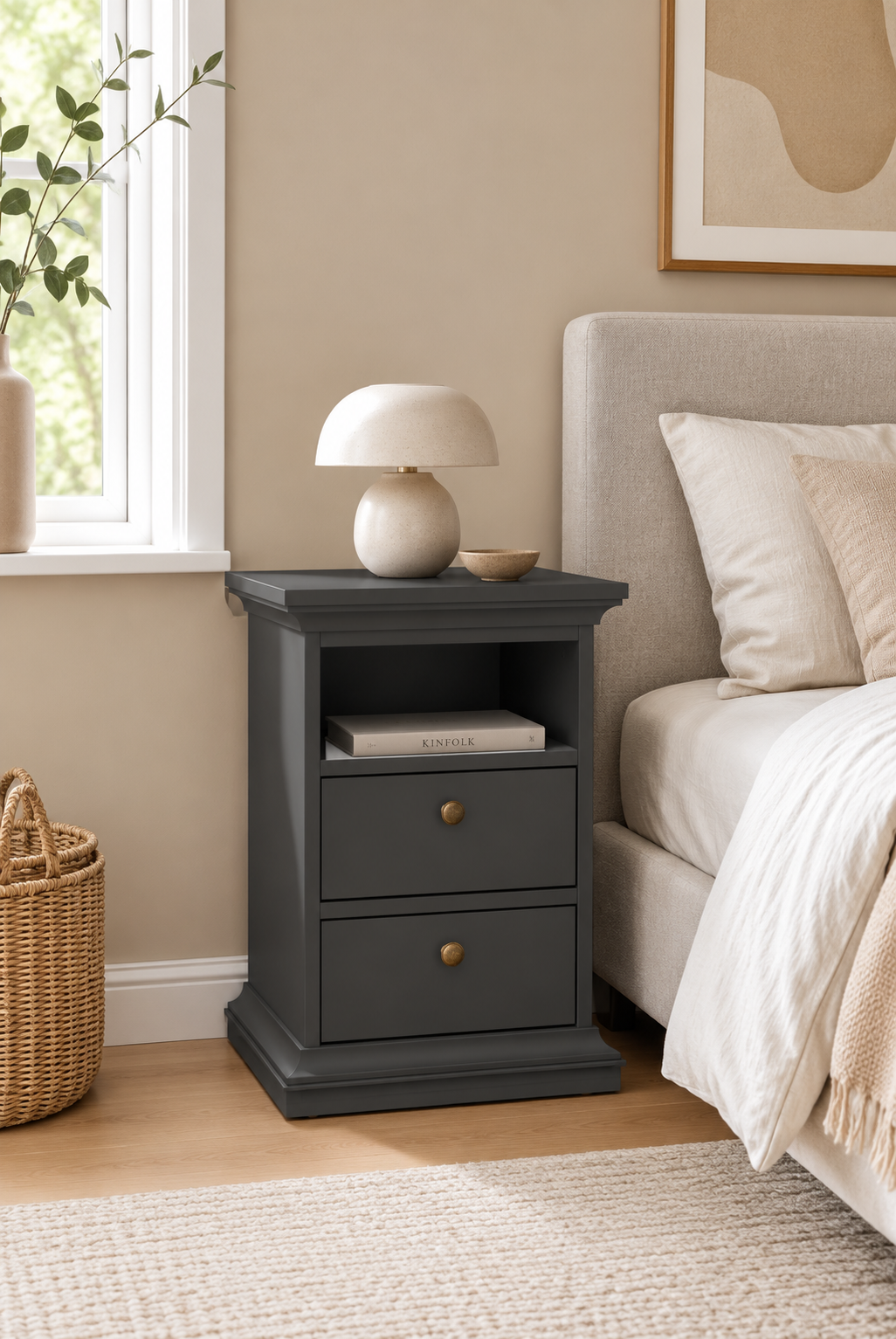 Nattbord Paris Grey – 2 skuffer