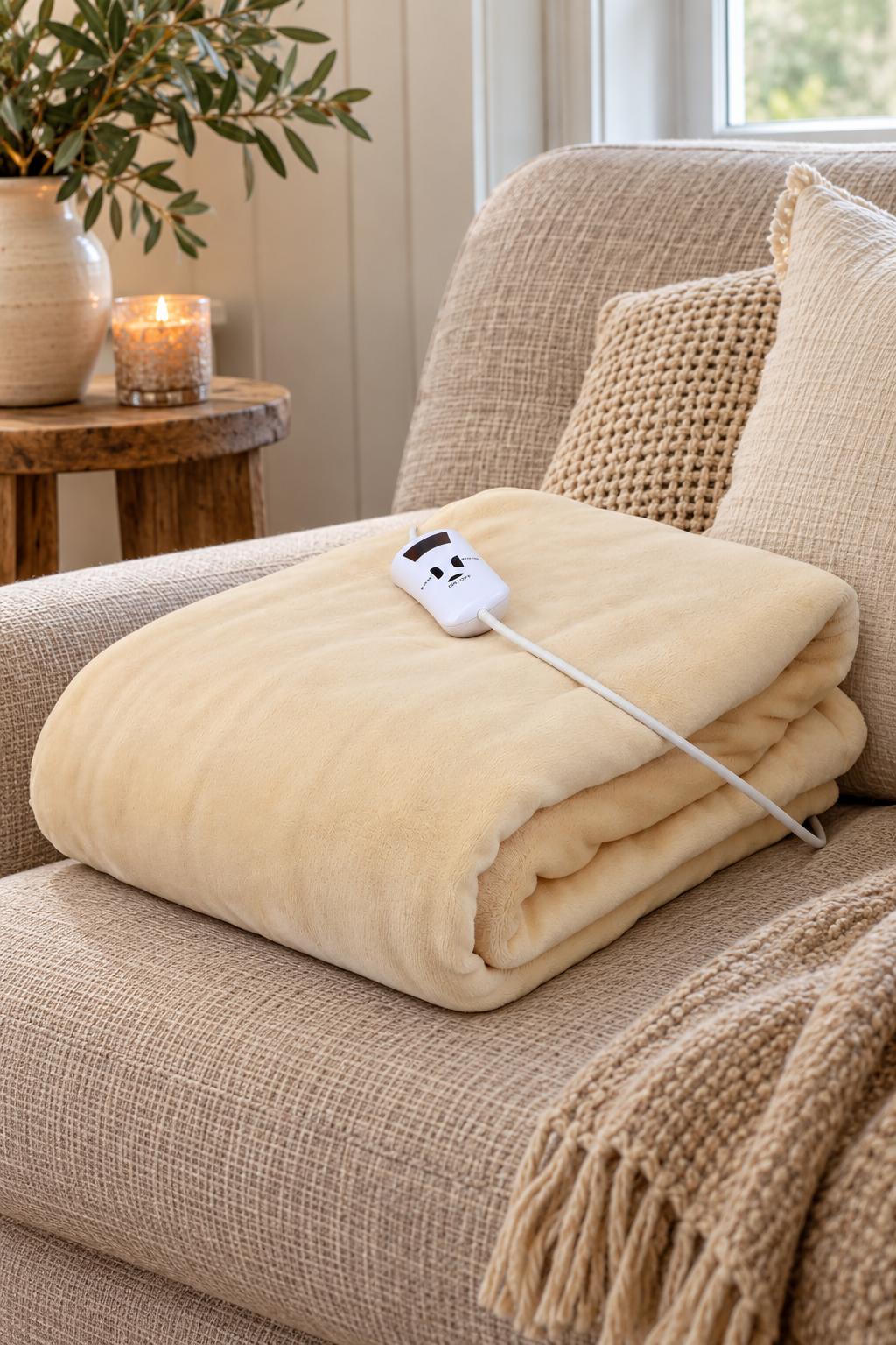 Elektrisk varmeteppe - 130x180 – beige