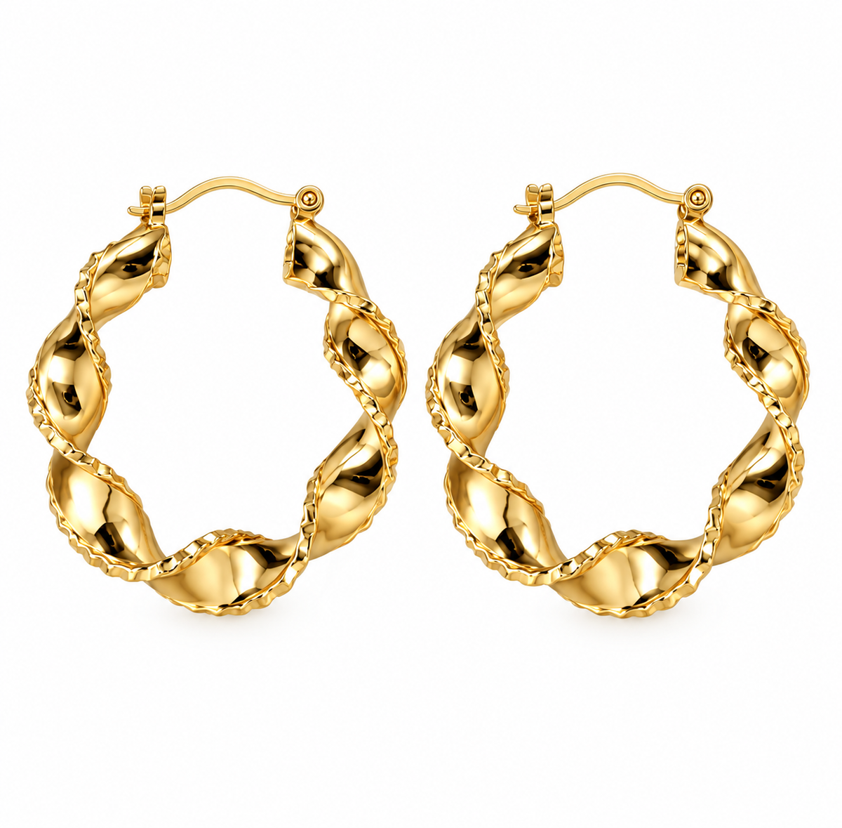Øreringer Cora hoops - 18k forgylt