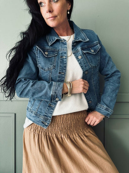 Denim jakke med stretch - VIAMAJA.DK