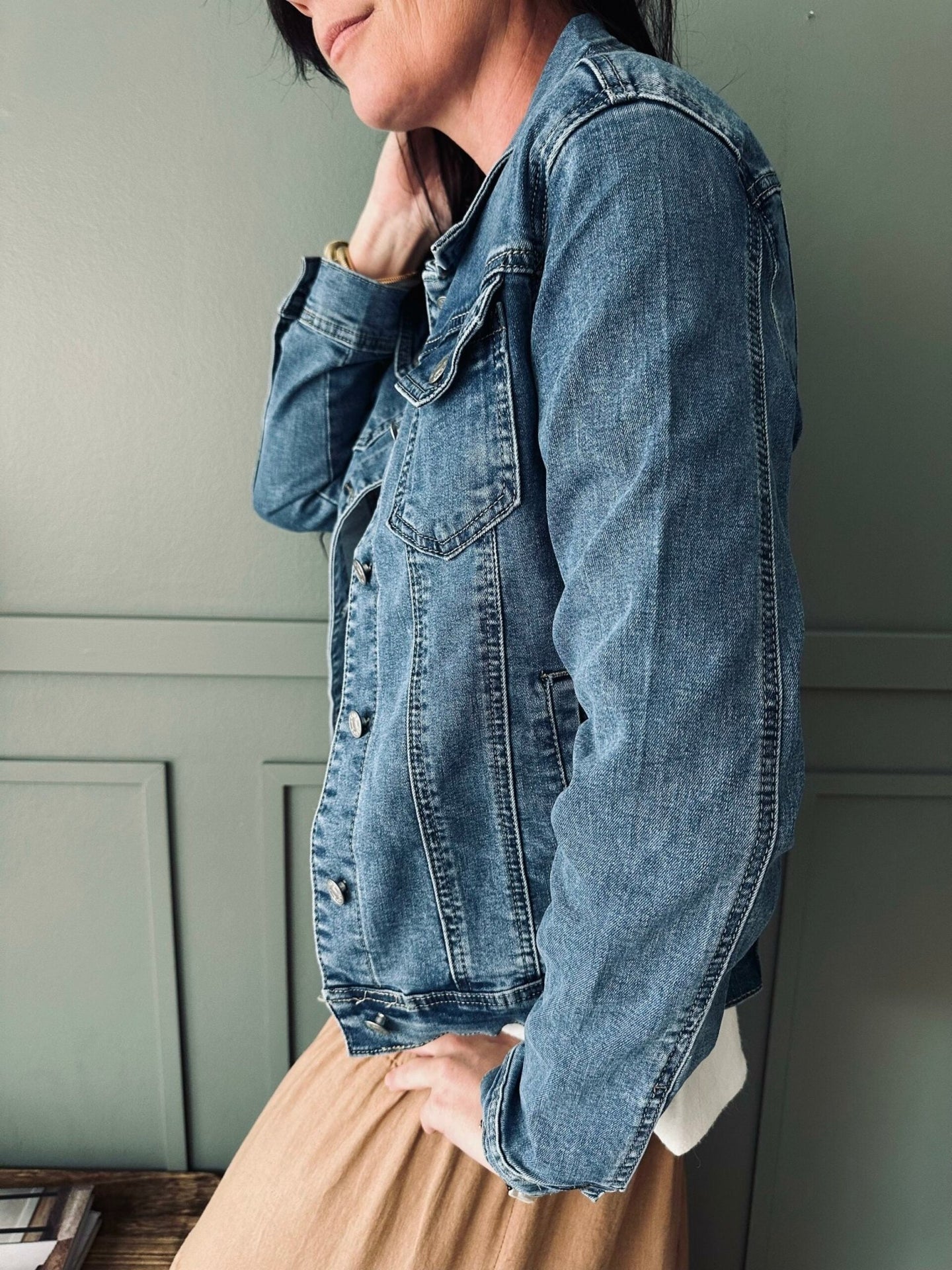 Denim jakke med stretch - VIAMAJA.DK