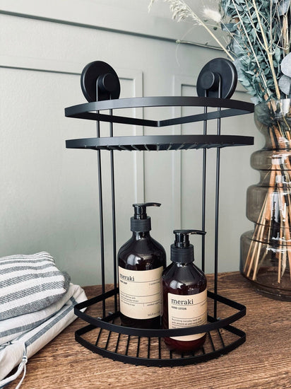 Dobbelt hylde til badeværelse – Sugekop - VIAMAJA.DK