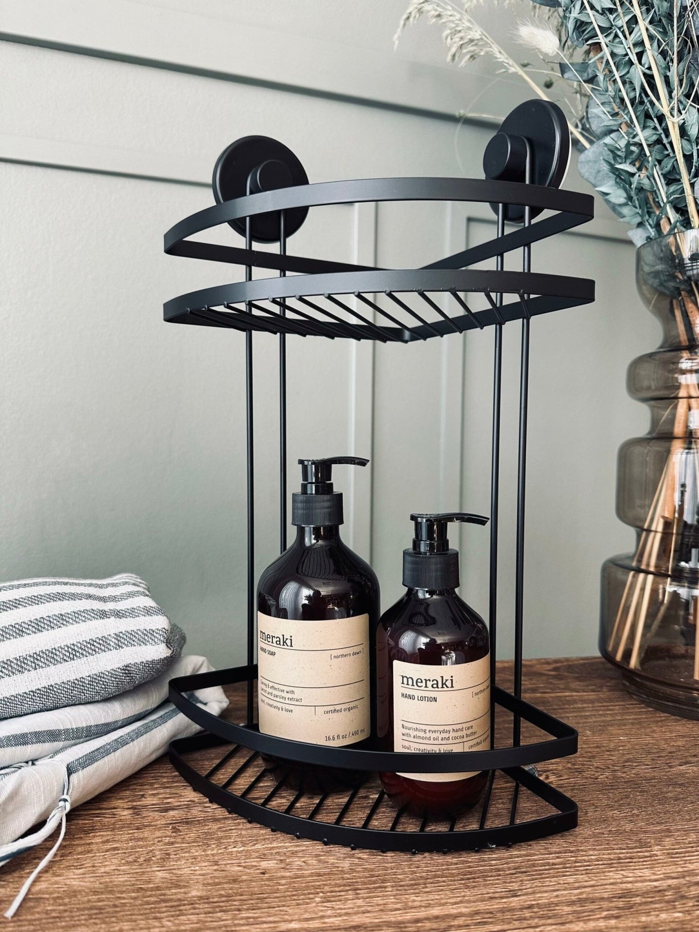 Dobbelt hylde til badeværelse – Sugekop - VIAMAJA.DK