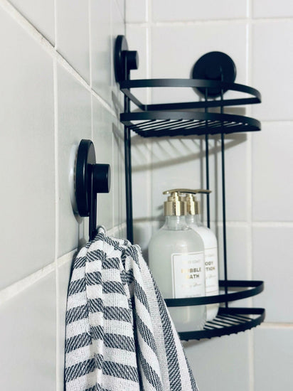 Dobbelt hylde til badeværelse – Sugekop - VIAMAJA.DK