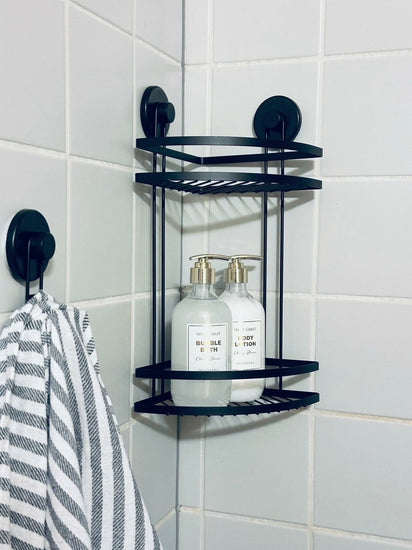 Dobbelt hylde til badeværelse – Sugekop - VIAMAJA.DK