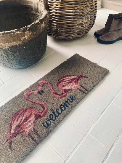 Dørmåtte kokos med Flamingoer - VIAMAJA.DK