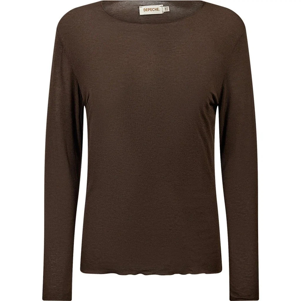Bluse Drew Cashmere mix - Dark Brown