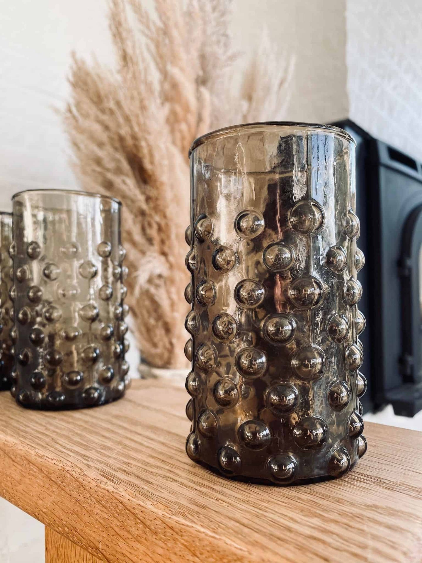 Drikkeglas, Brune dots , Genanvendt Glas - VIAMAJA.DK