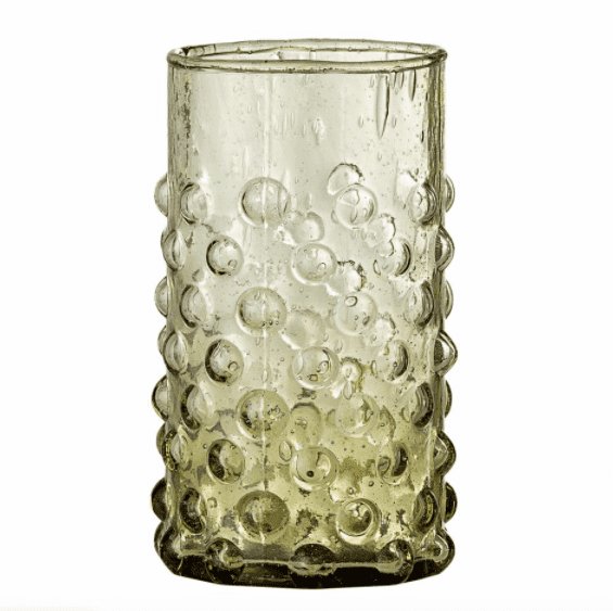 Drikkeglas, Grønne dots , Genanvendt Glas - VIAMAJA.DK