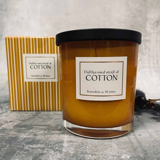 Duftelys – Cotton Gylden glas - VIAMAJA.DK