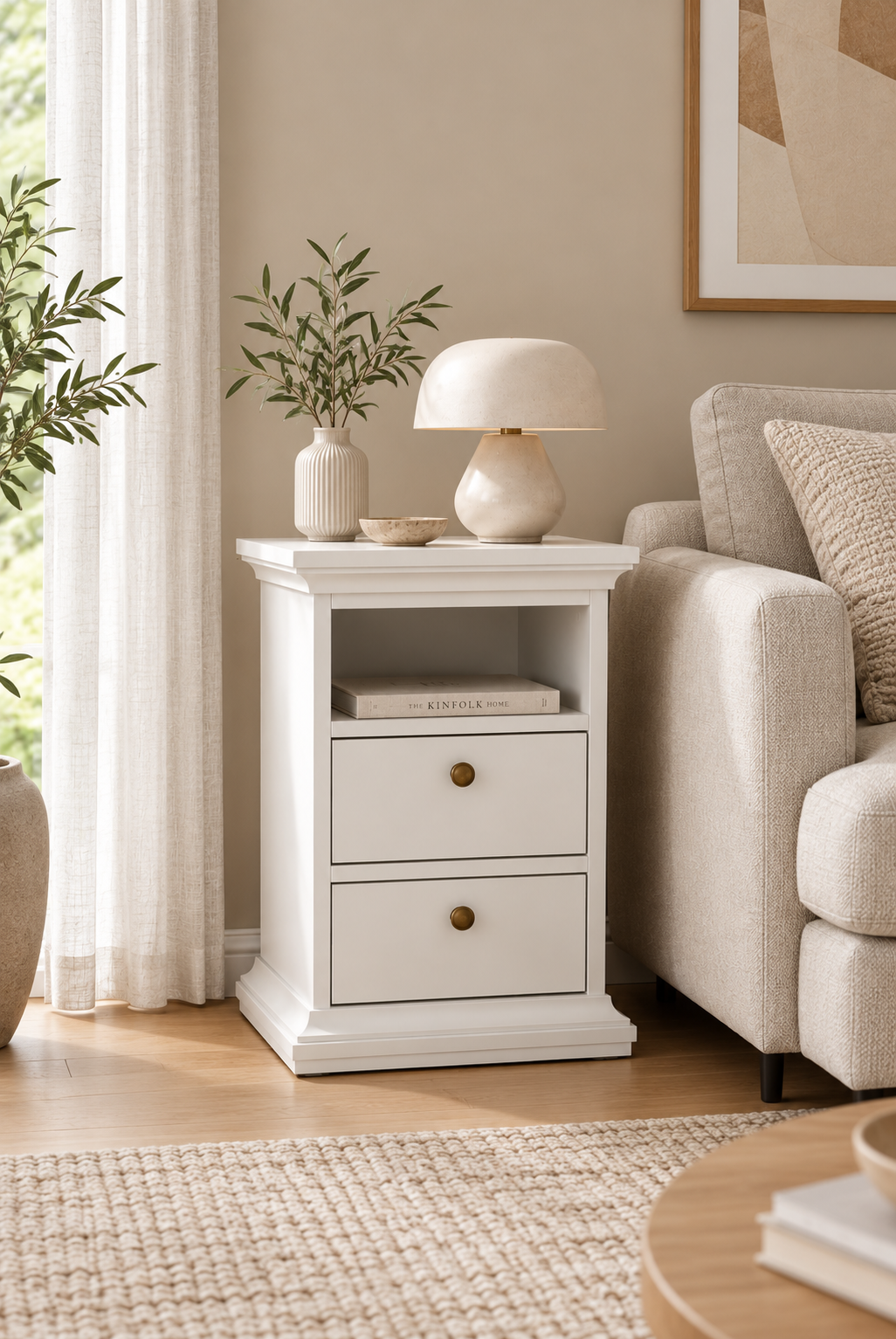 Nattbord Paris White – 2 skuffer