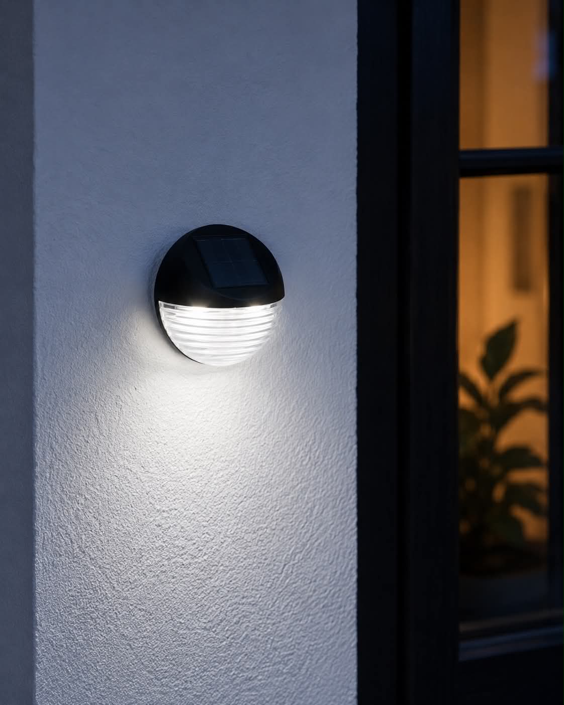 Vegglampe med solceller – Sett med 4 stk