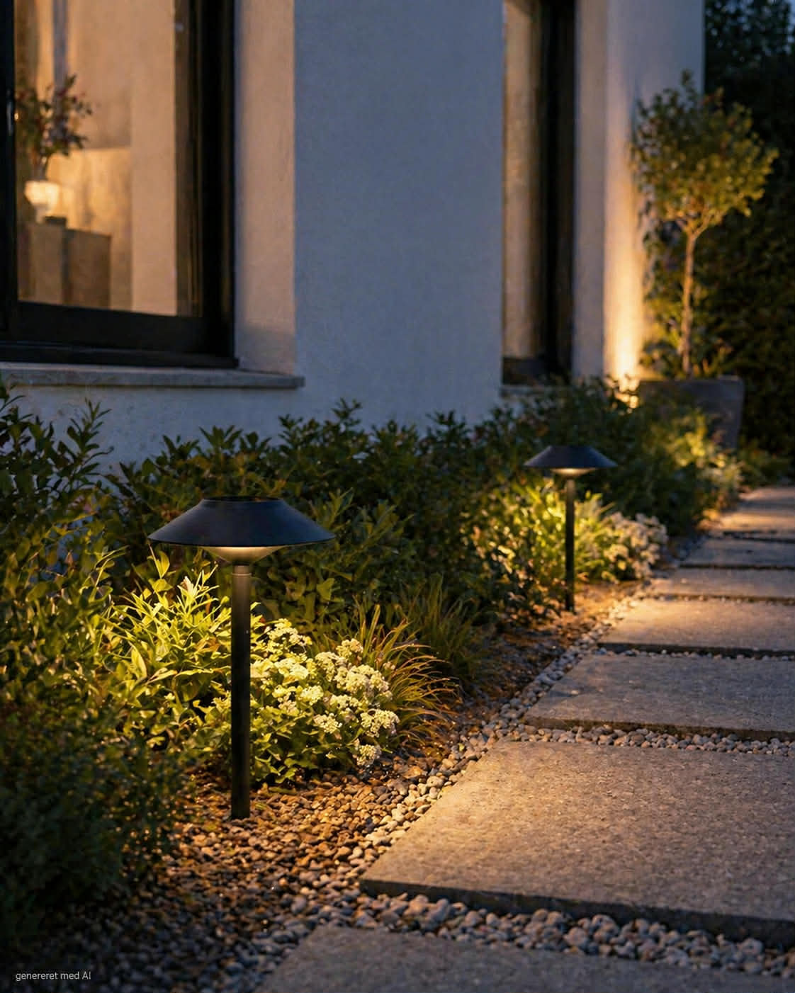 Hagelampe m. solceller – Sett med 2 stk