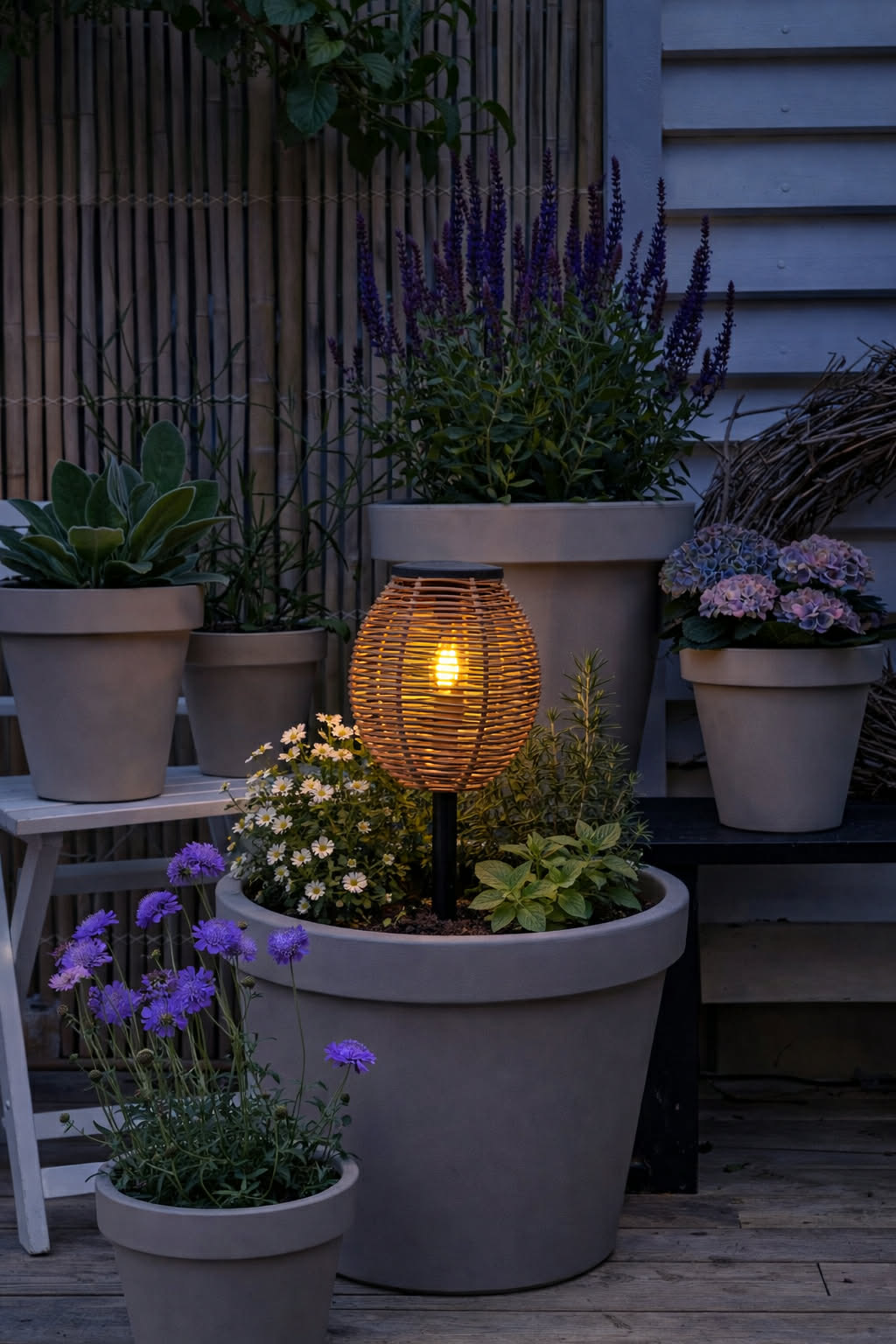 Lanterne Solar på spyd - Rattan