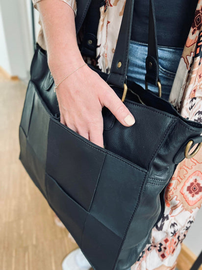 Elegant arbejdstaske / shopper - Sort - VIAMAJA.DK