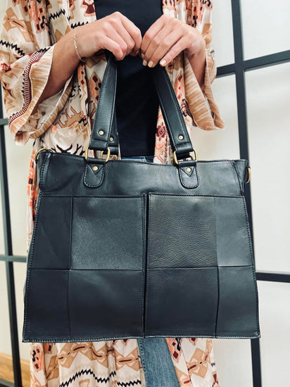Elegant arbejdstaske / shopper - Sort - VIAMAJA.DK