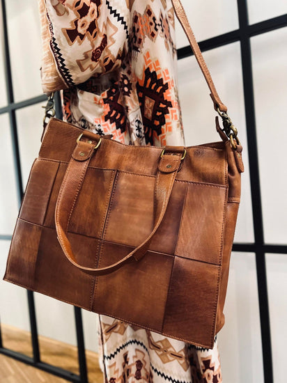 Elegant arbejdstaske / shopper - Walnut - VIAMAJA.DK