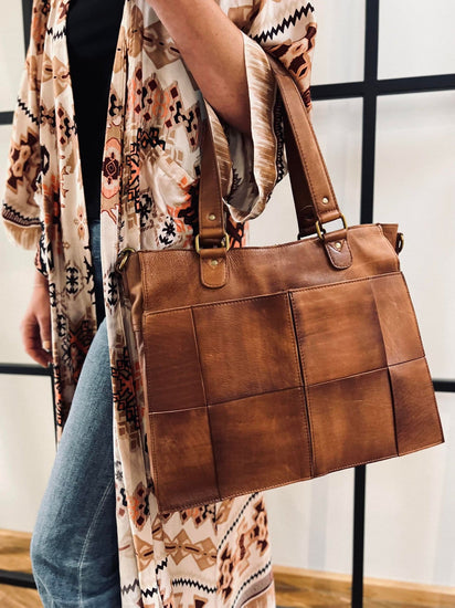 Elegant arbejdstaske / shopper - Walnut - VIAMAJA.DK
