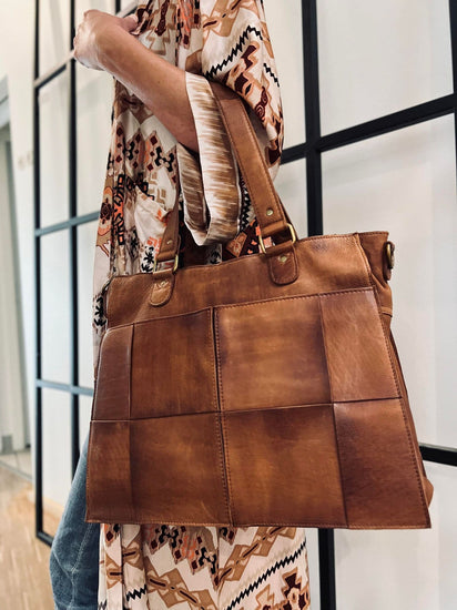 Elegant arbejdstaske / shopper - Walnut - VIAMAJA.DK