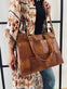 Elegant arbejdstaske / shopper - Walnut - VIAMAJA.DK