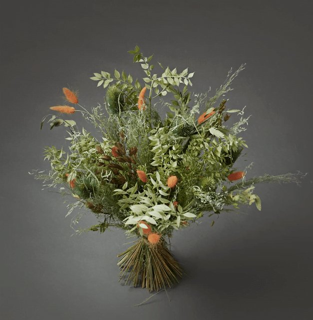 Evighedsbuket - Grøn / Orange - VIAMAJA.DK