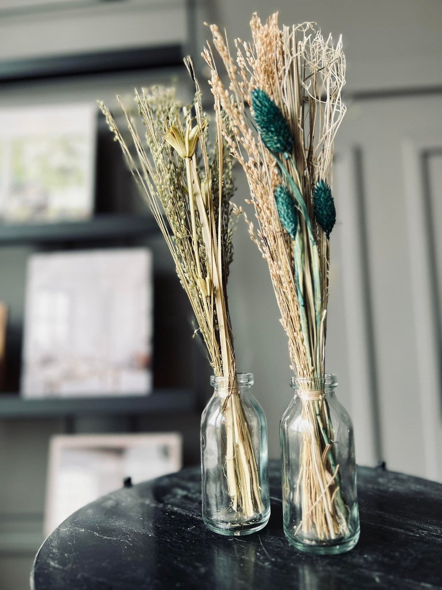 Evighedsbuket med vase - Mix farver 36cm - VIAMAJA.DK