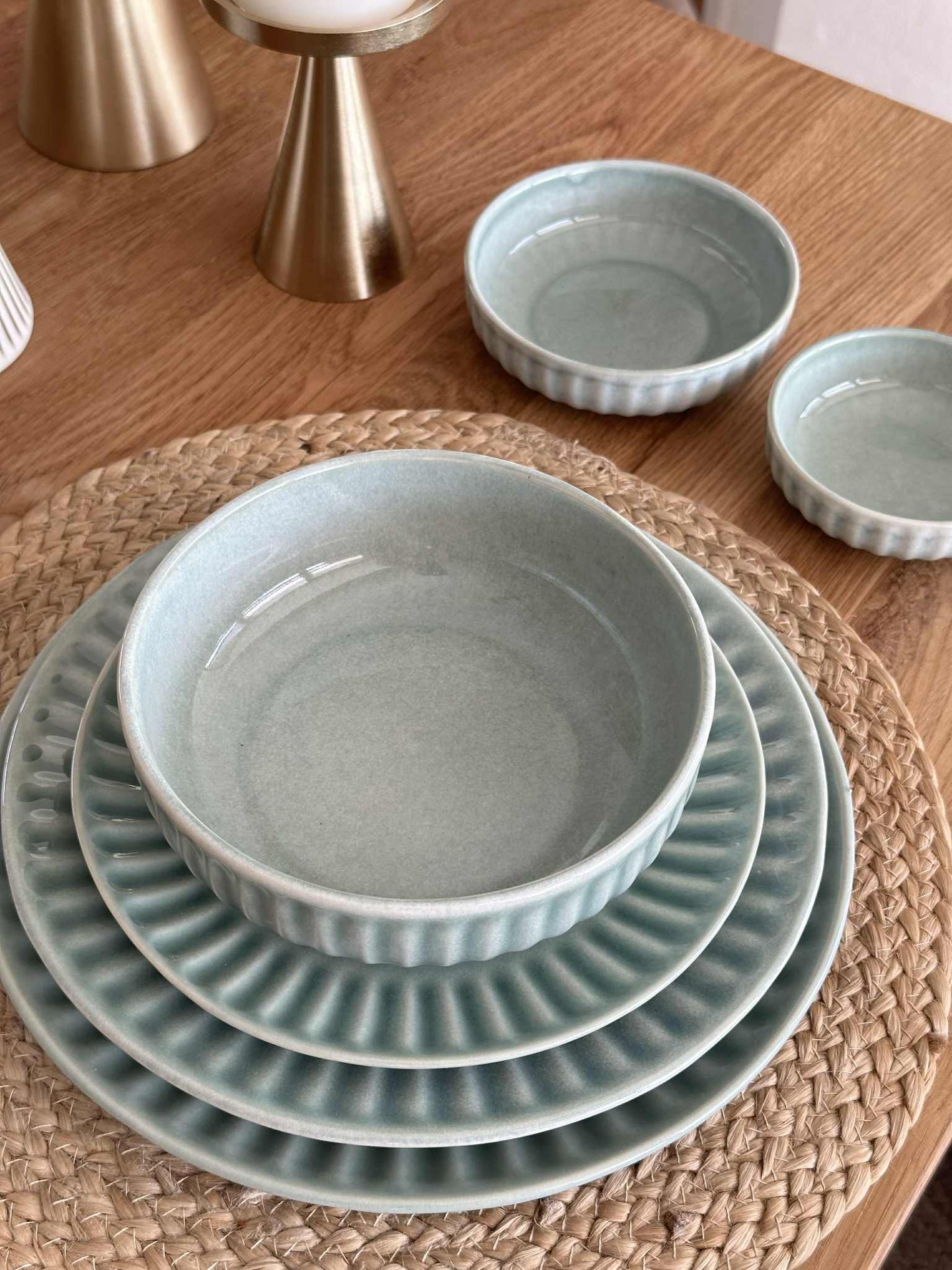 Bolle VIGA stripet steintøy - Mint flere størrelser