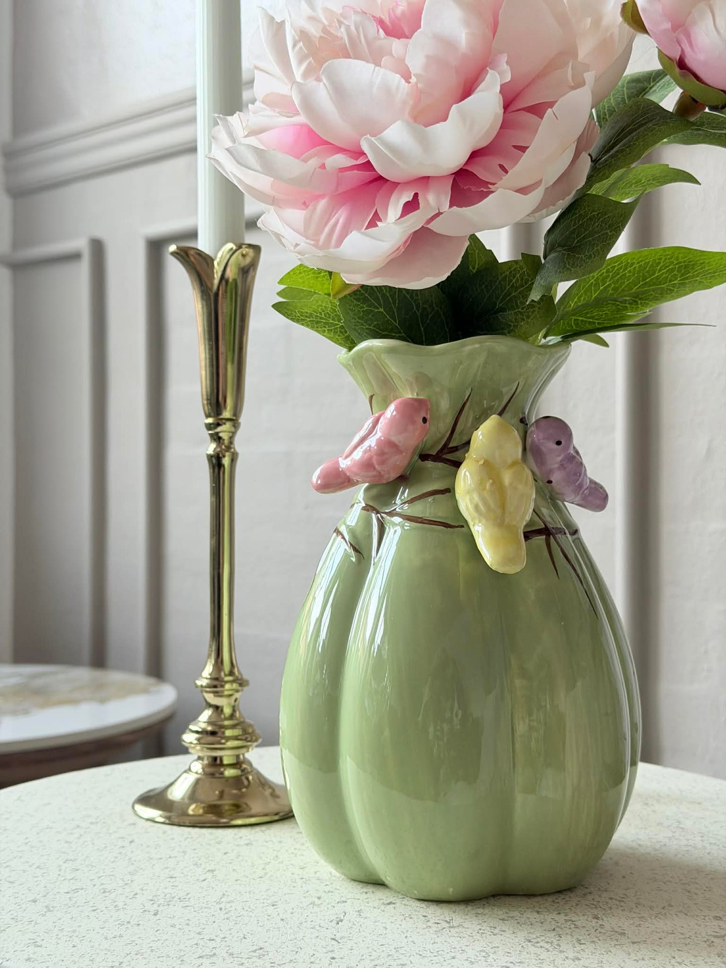 Vase med deko - Hvit eller Grønn