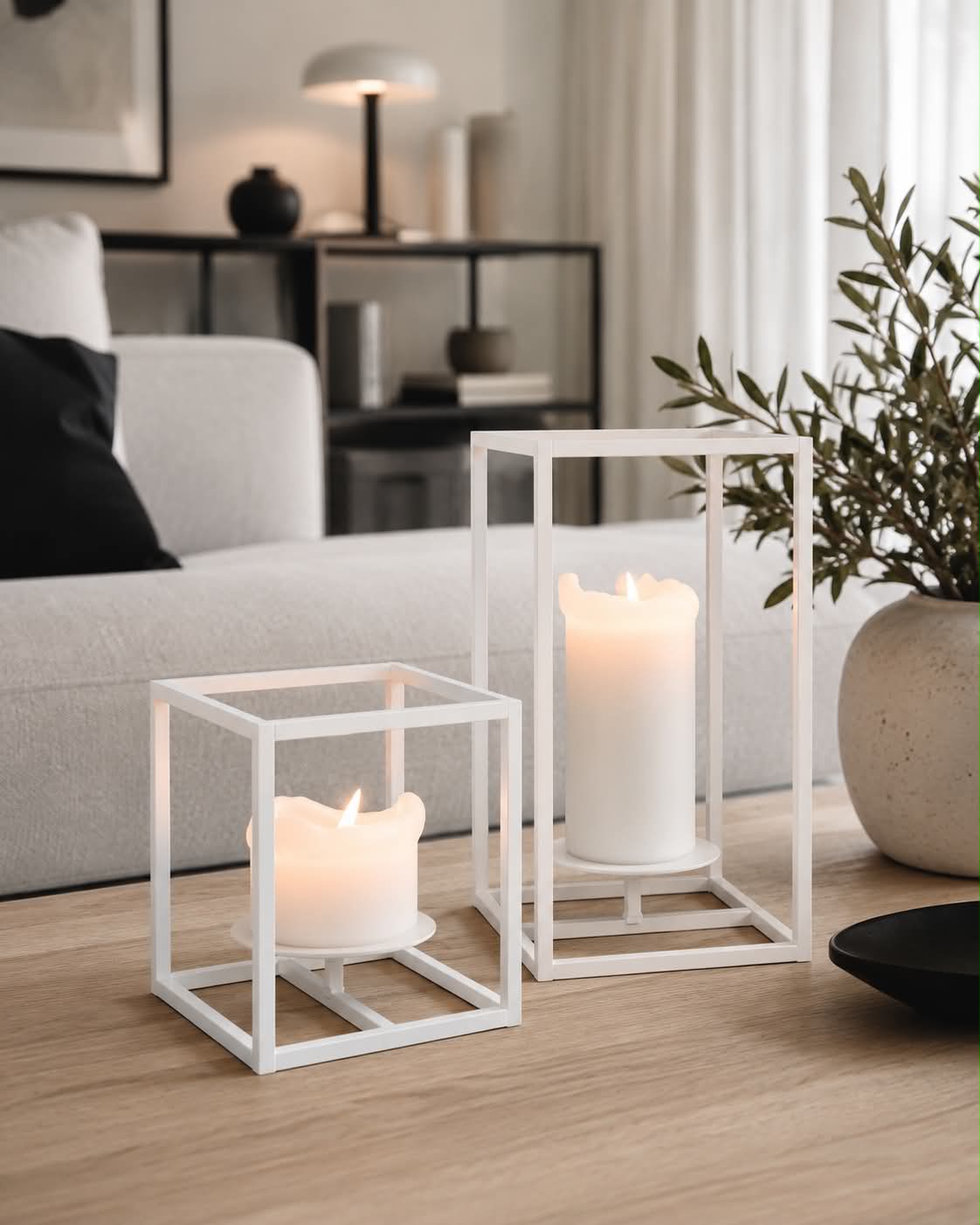 VIAMAJA Cube for kubelys - sett med 2 staker 	6 Hvit