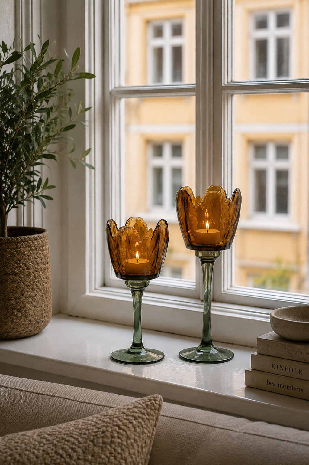 Lysestake flower - Amber / grønn