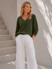 Bluse Dagmar supermyk kvalitet – Army