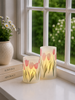 Tulipan lysestaker med LED-lys - 2 stk.