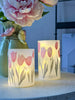 Tulipan-lysestaker med LED-lys - 2 stk.