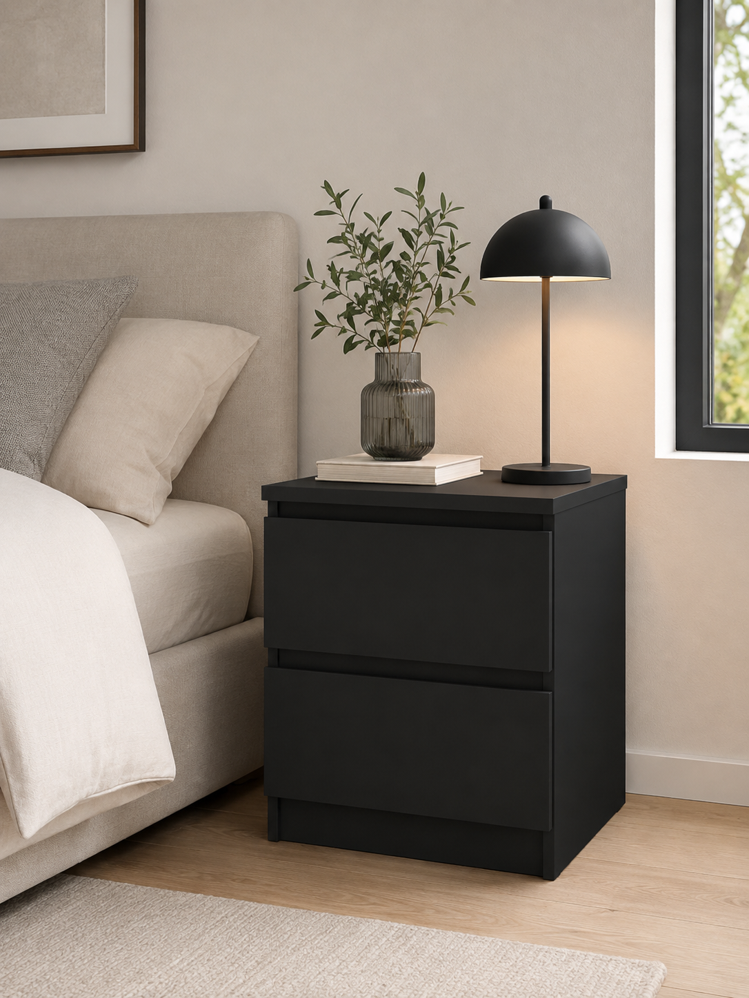 Nattbord - Black 2 skuffer