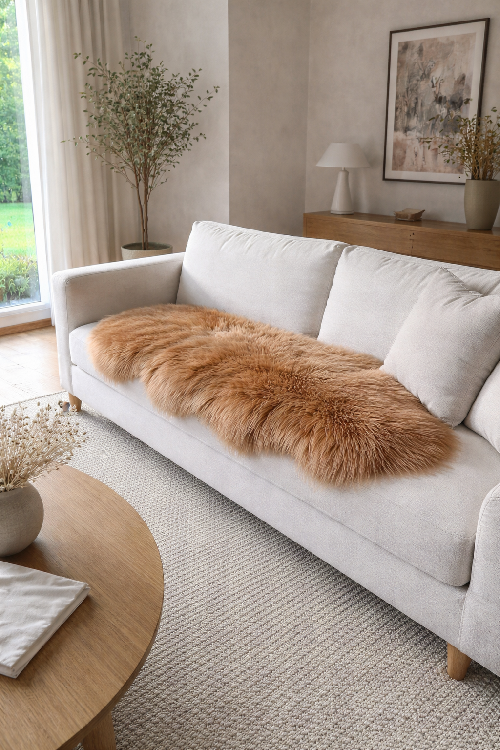 Lammeskinn 160 cm - XL Brun patchwork