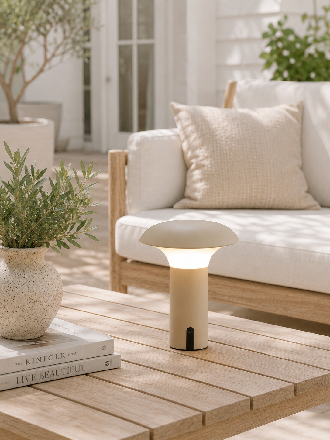 Oppladbar lampe til inne og ute