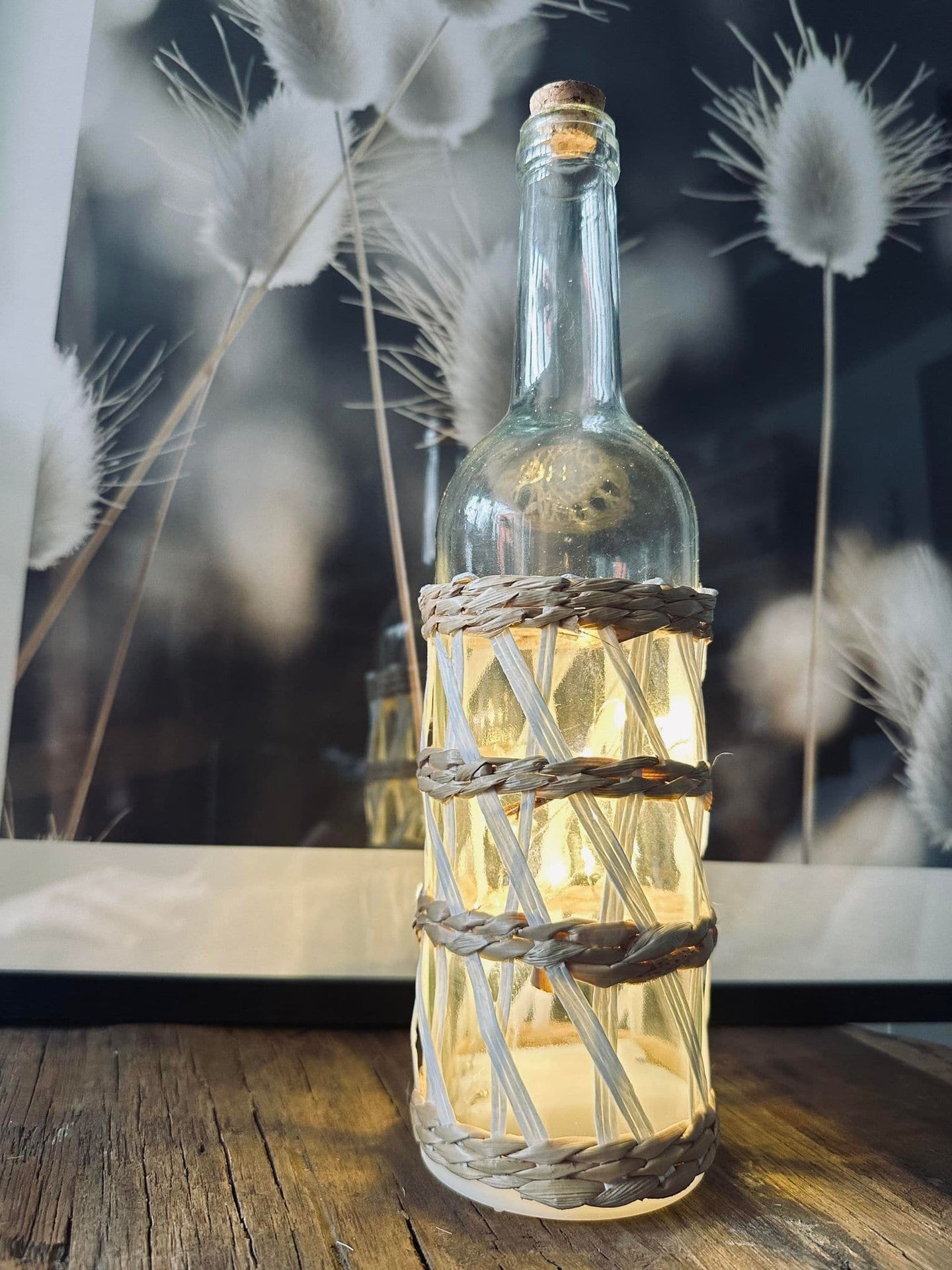 Flaske med led lys – White - VIAMAJA