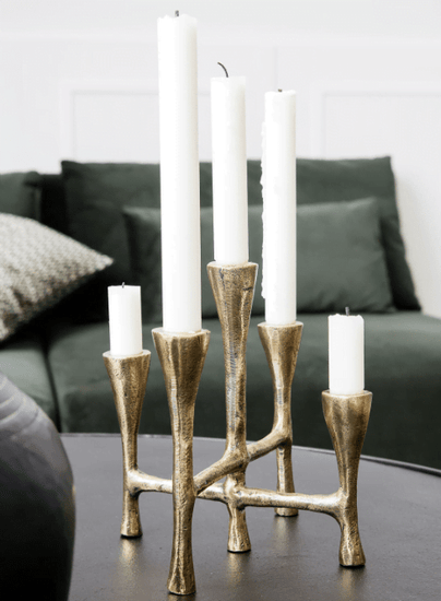 Flot Lysestage - Messingfinish - 5 armet - VIAMAJA
