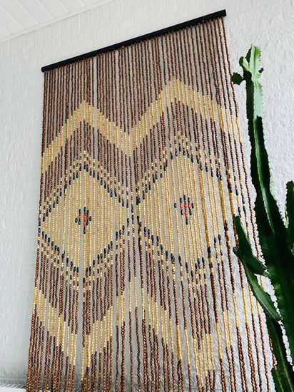 Forhæng i mega træperler - 110x200 - Ekstra bredde - VIAMAJA.DK